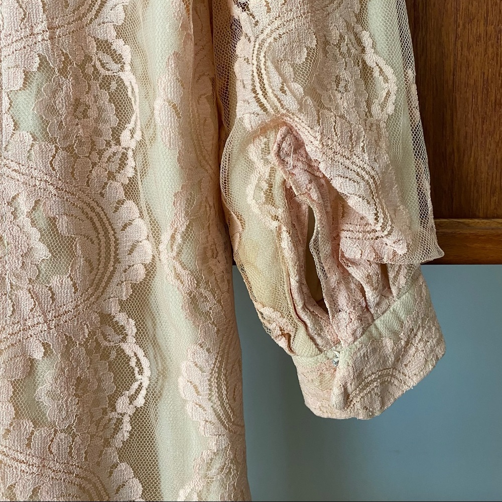 Vintage Ofelia’s pale pink lace cotton lined dress - Picture 7 of 15